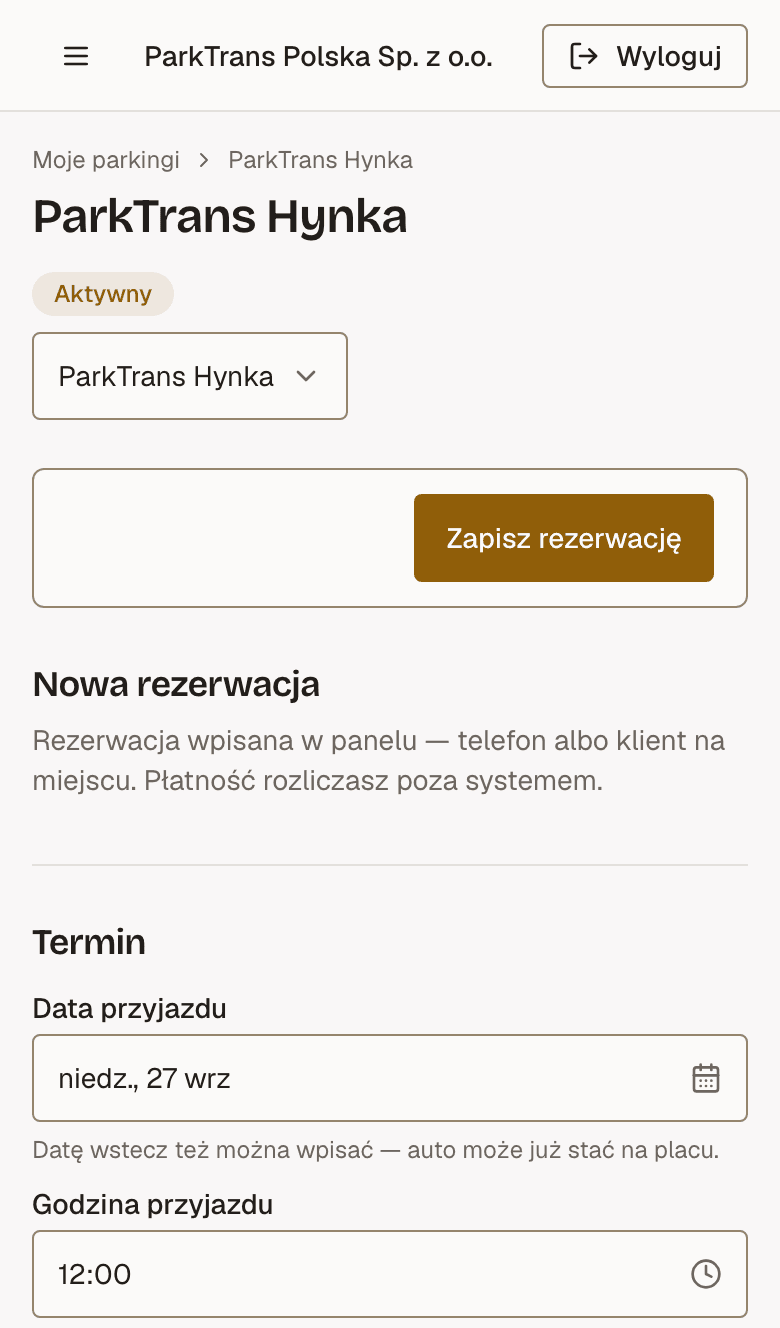 Rezerwacja przez telefon
